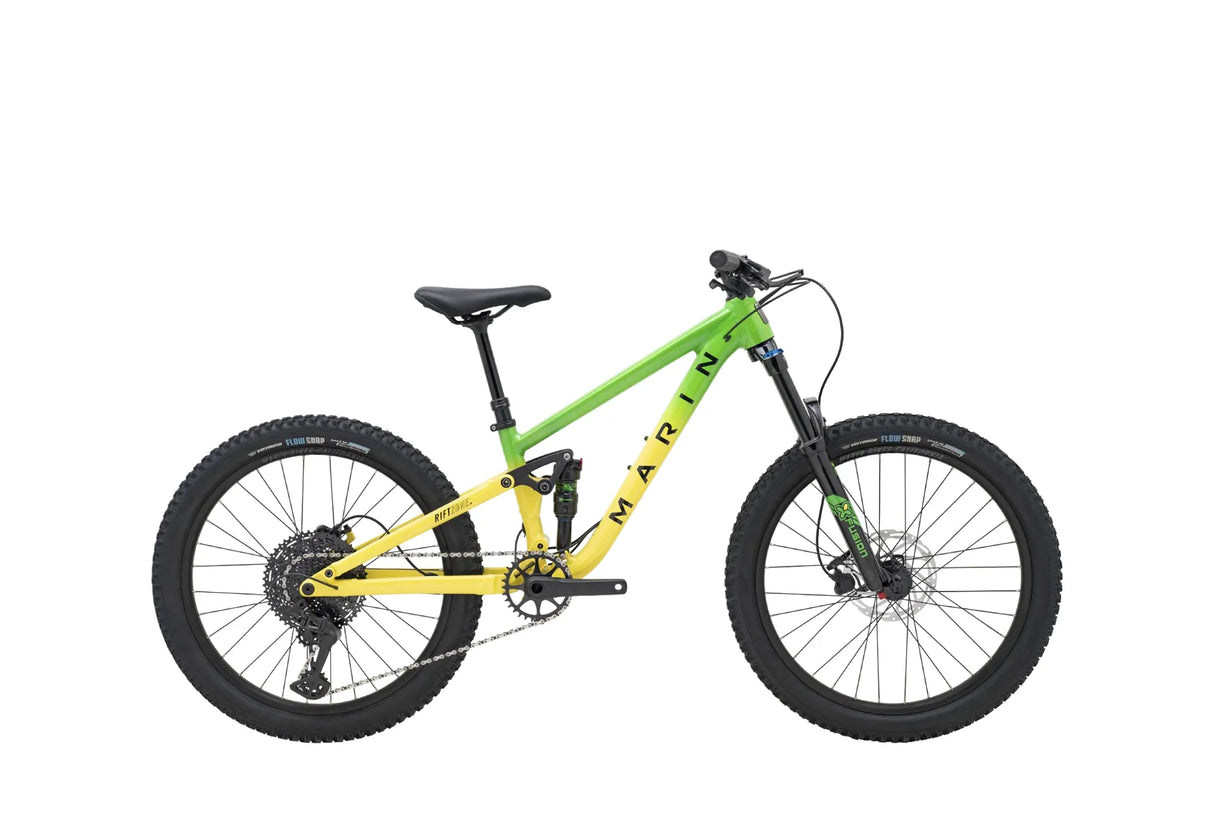 Marin Rift Zone Junior 26-Zoll-Full-Suspension-Mountainbike in Gelb und Grün