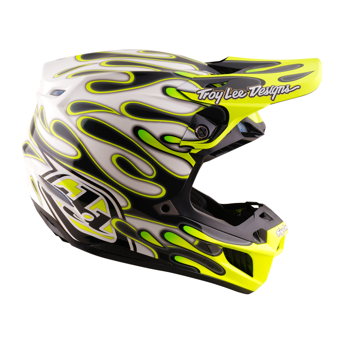 Troy Lee Designs SE5 Composite-Helm mit MIPS Overspray Charcoal und Flo Yellow
