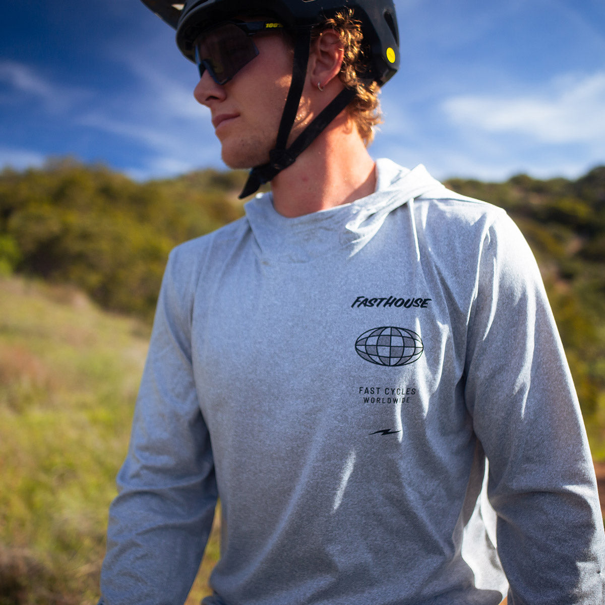 Fasthouse Baux Kapuzen-Longsleeve mit UPF - Silber Meliert