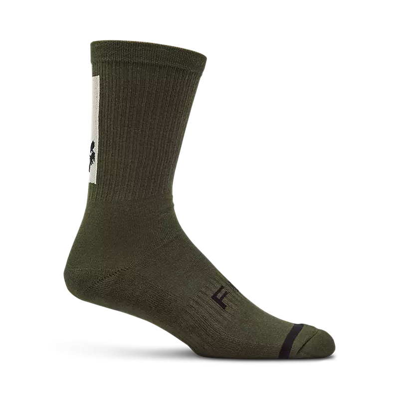 Fox Racing 8 Inch Defend Sock Olive Green