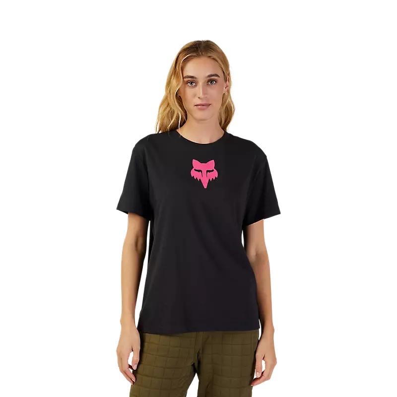 Fox Racing Women's Fox Head Short Sleeve Tee Black/Pink