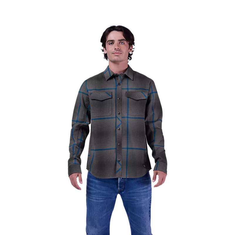 Fox Racing Survivalist Fire Long Sleeve Flannel Shirt Dark Shadow