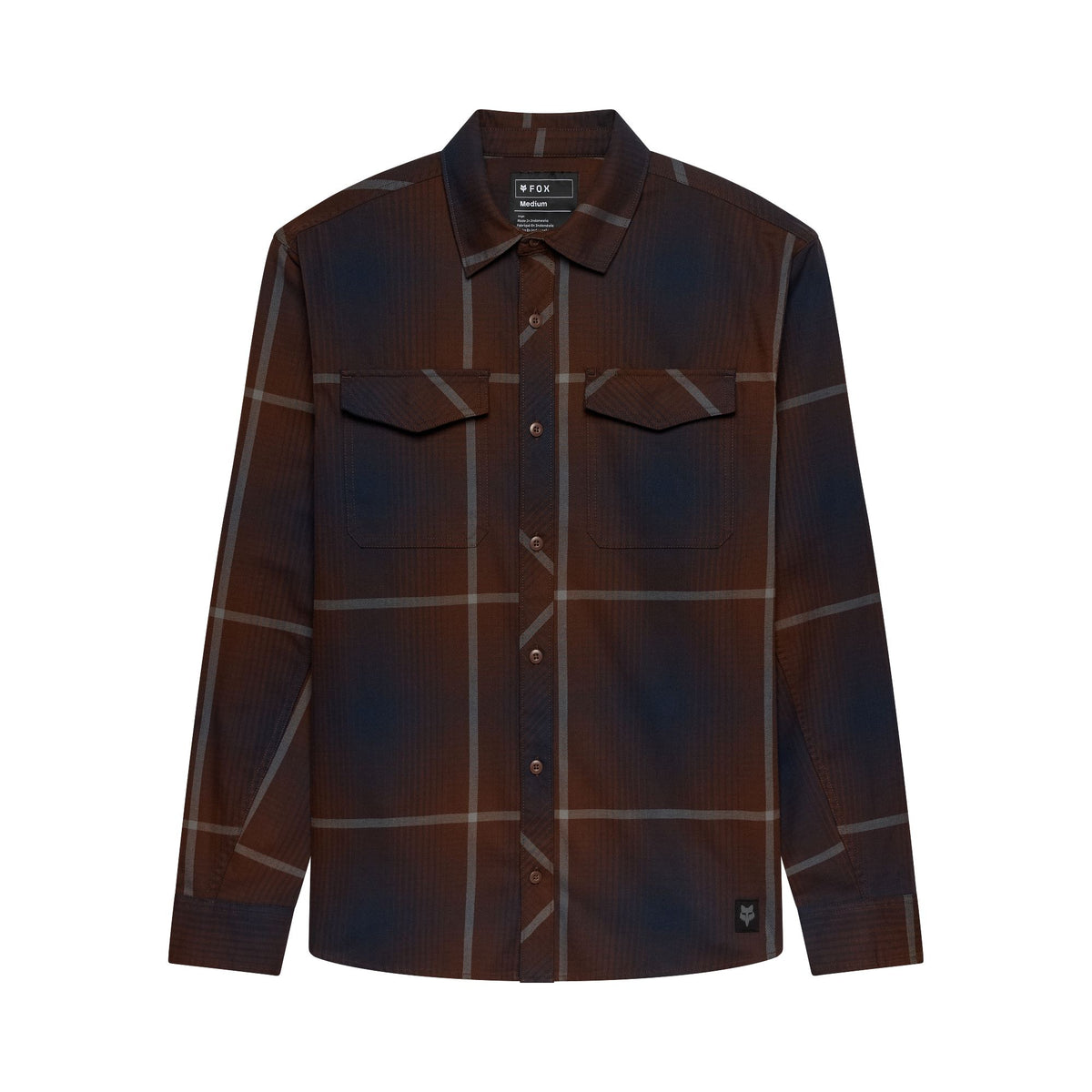 Camisa de franela de manga larga Survivalist Fire de Fox Racing, marrón oscuro