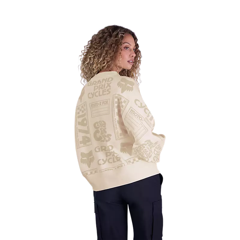 Fox Racing Women's Circa 74 Oversized Crew Off White