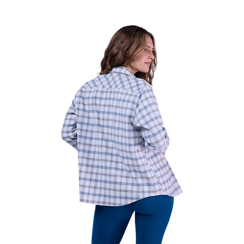 Fox Racing Women's Survivalist Core Flannel Long Sleeve Shirt Light Grey