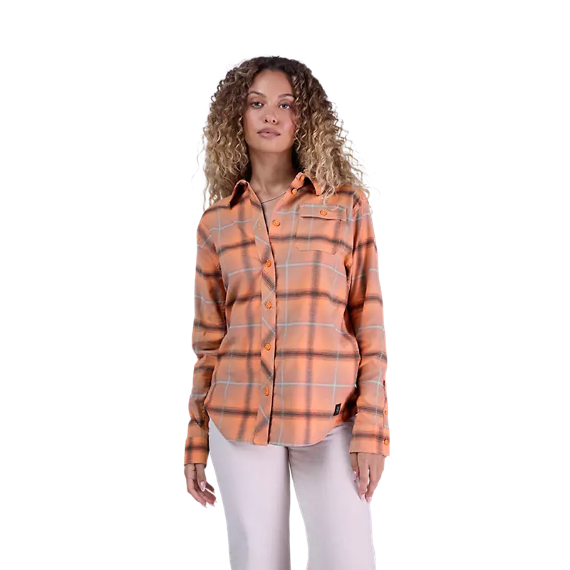 Fox Racing Women's Survivalist Stretch Flannel Long Sleeve Shirt Coral