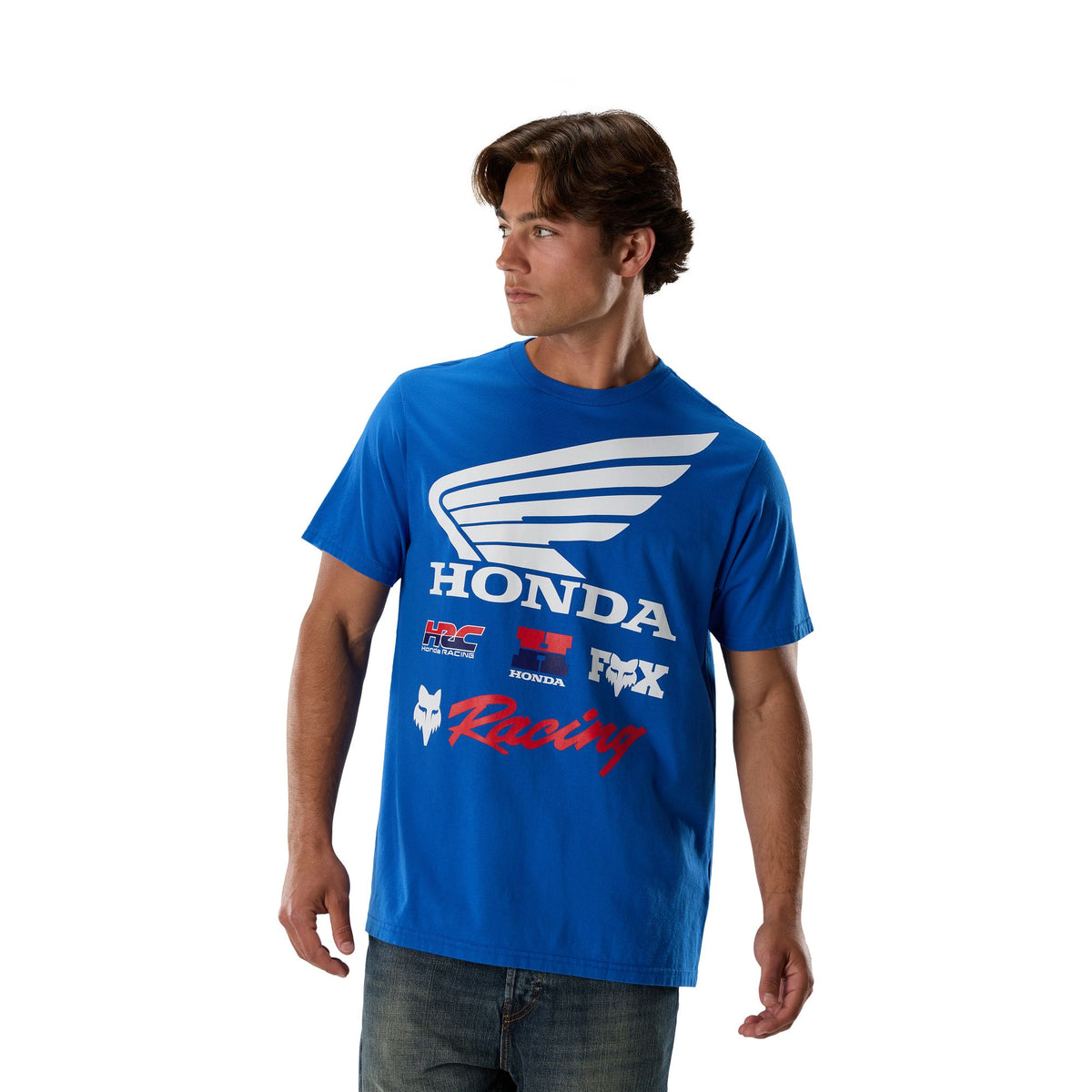 Fox Racing Honda 195 Original T-shirt met korte mouwen Blauw