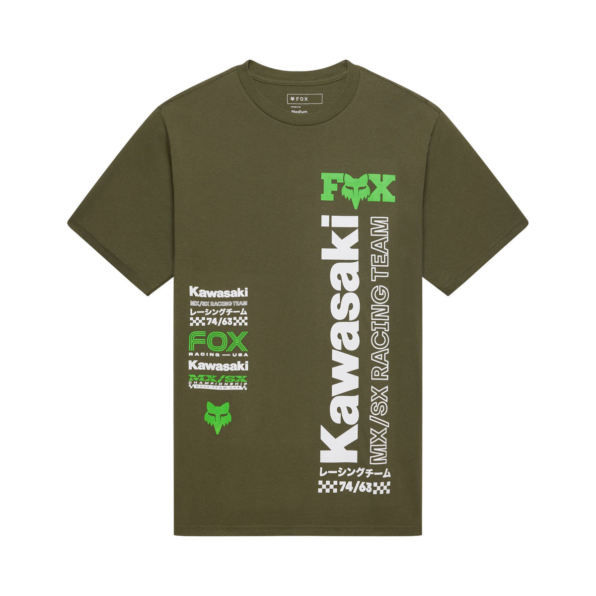 Fox Racing Kawi 195 Original T-Shirt mit kurzen Ärmeln Olivgrün