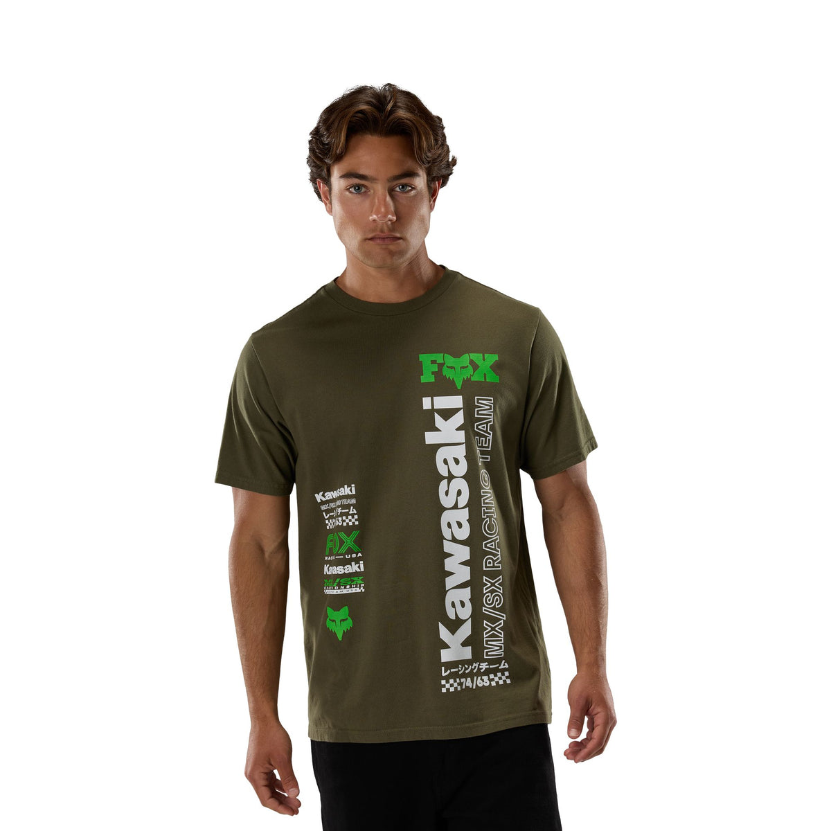 Fox Racing Kawi 195 Original T-Shirt mit kurzen Ärmeln Olivgrün
