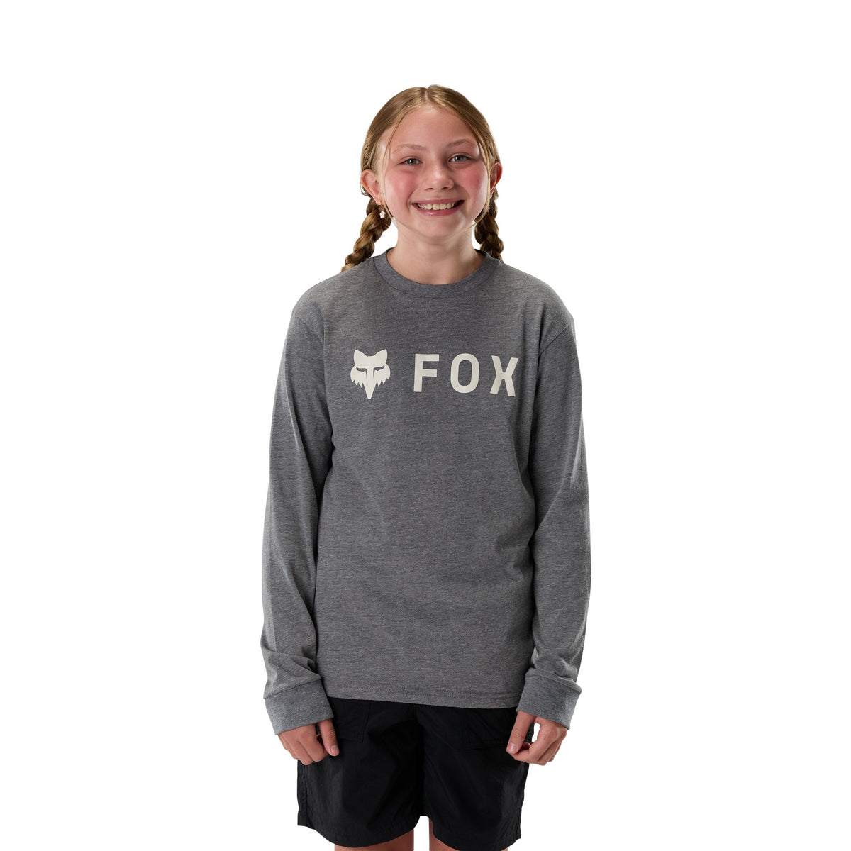 Fox Racing Youth Absolute Langarm-T-Shirt Meliertes Dunkelgrau