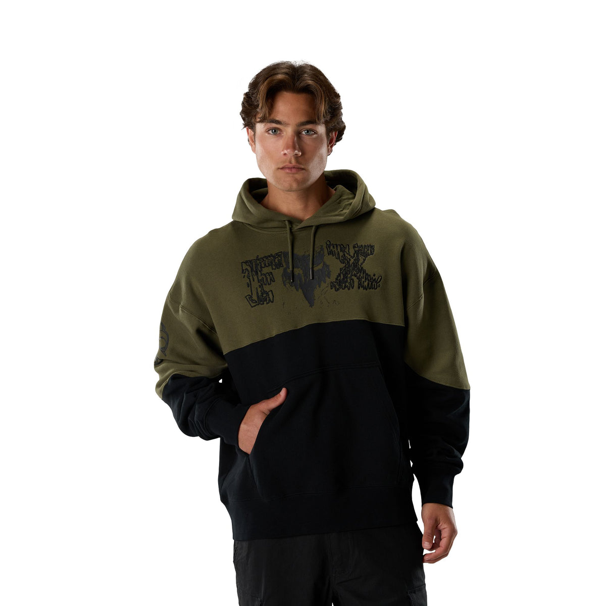 Sudadera Fox Racing Abyss de forro polar con capucha, verde oliva