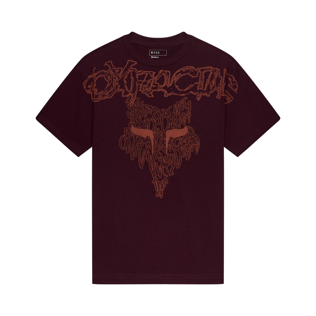 Camiseta de manga corta Fox Racing Abyss Heavyweight Dark Maroon