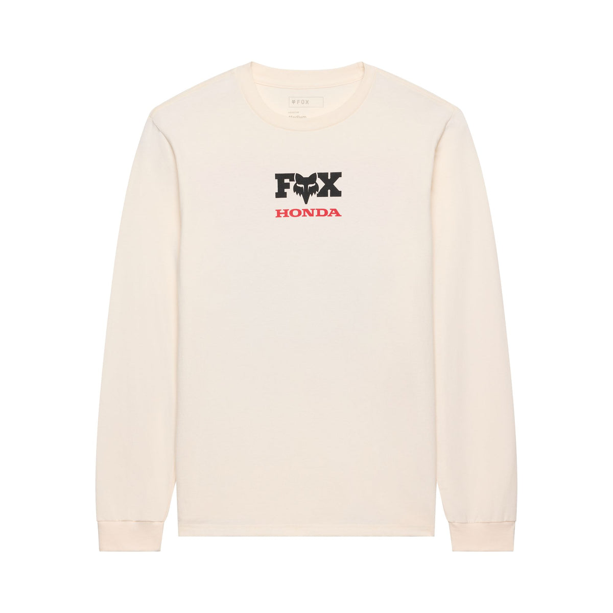 Fox Racing Honda 195 Original T-Shirt mit langen Ärmeln Cremeweiß