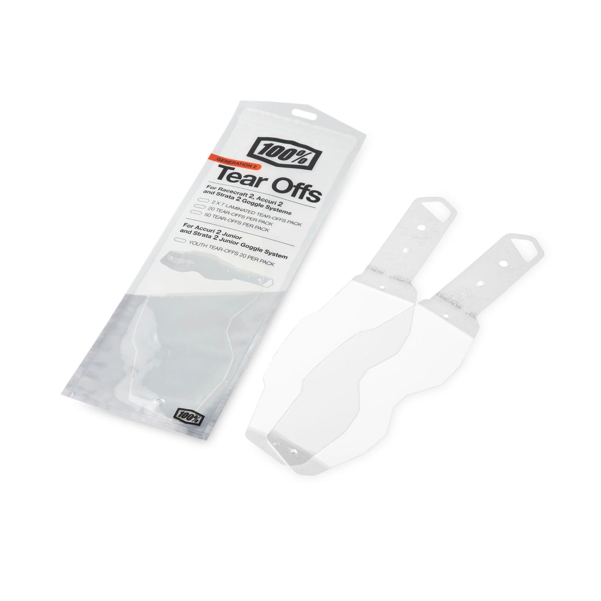 100% Racecraft 2 / Accuri 2 / Strata 2 Laminated Tear-Off's