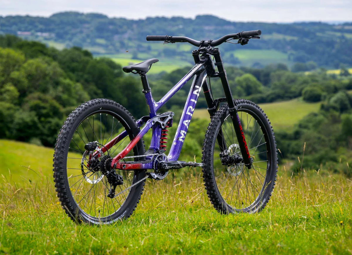 Marin Quake Downhill Mountain Bike Black Purple Red Fade Large