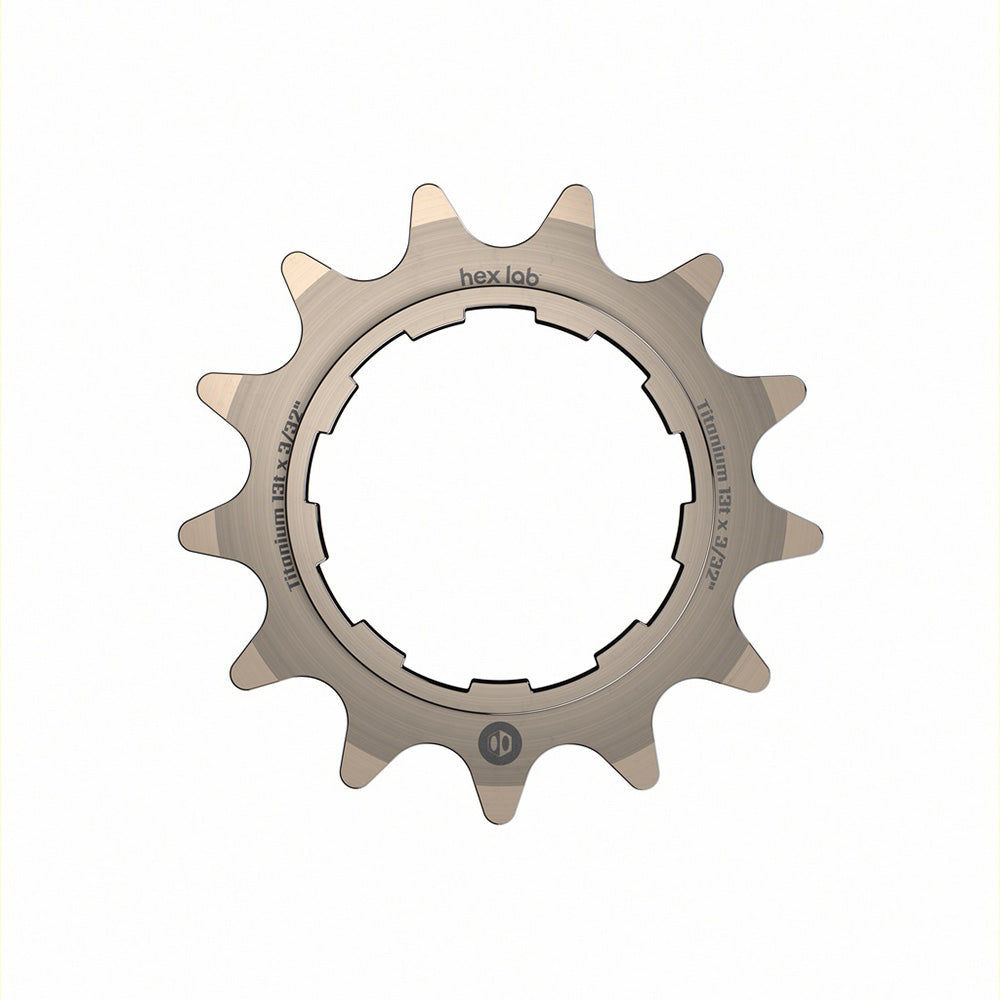 Piñones de titanio de una sola velocidad Box BMX Hex Lab, color natural