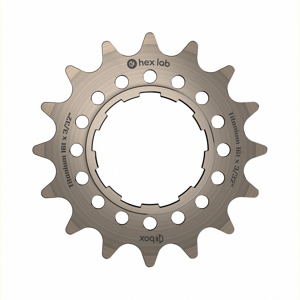 Piñones de titanio de una sola velocidad Box BMX Hex Lab, color natural