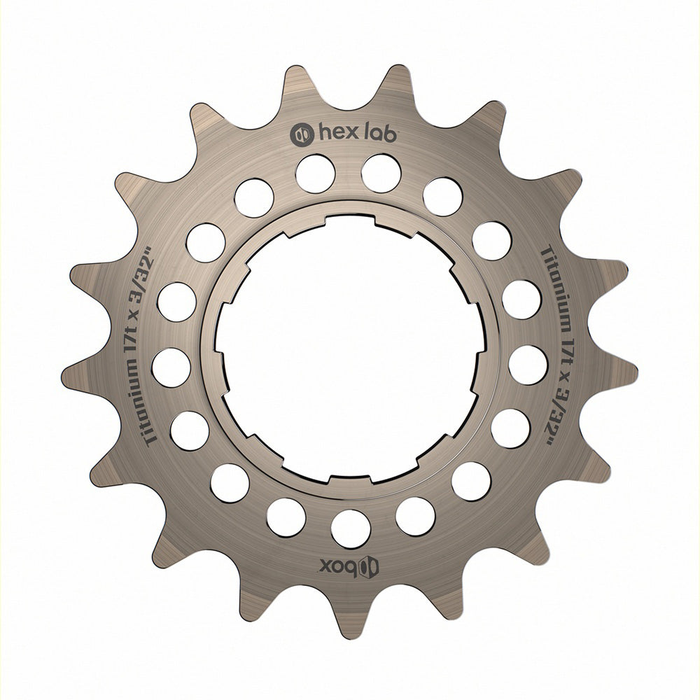Piñones de titanio de una sola velocidad Box BMX Hex Lab, color natural