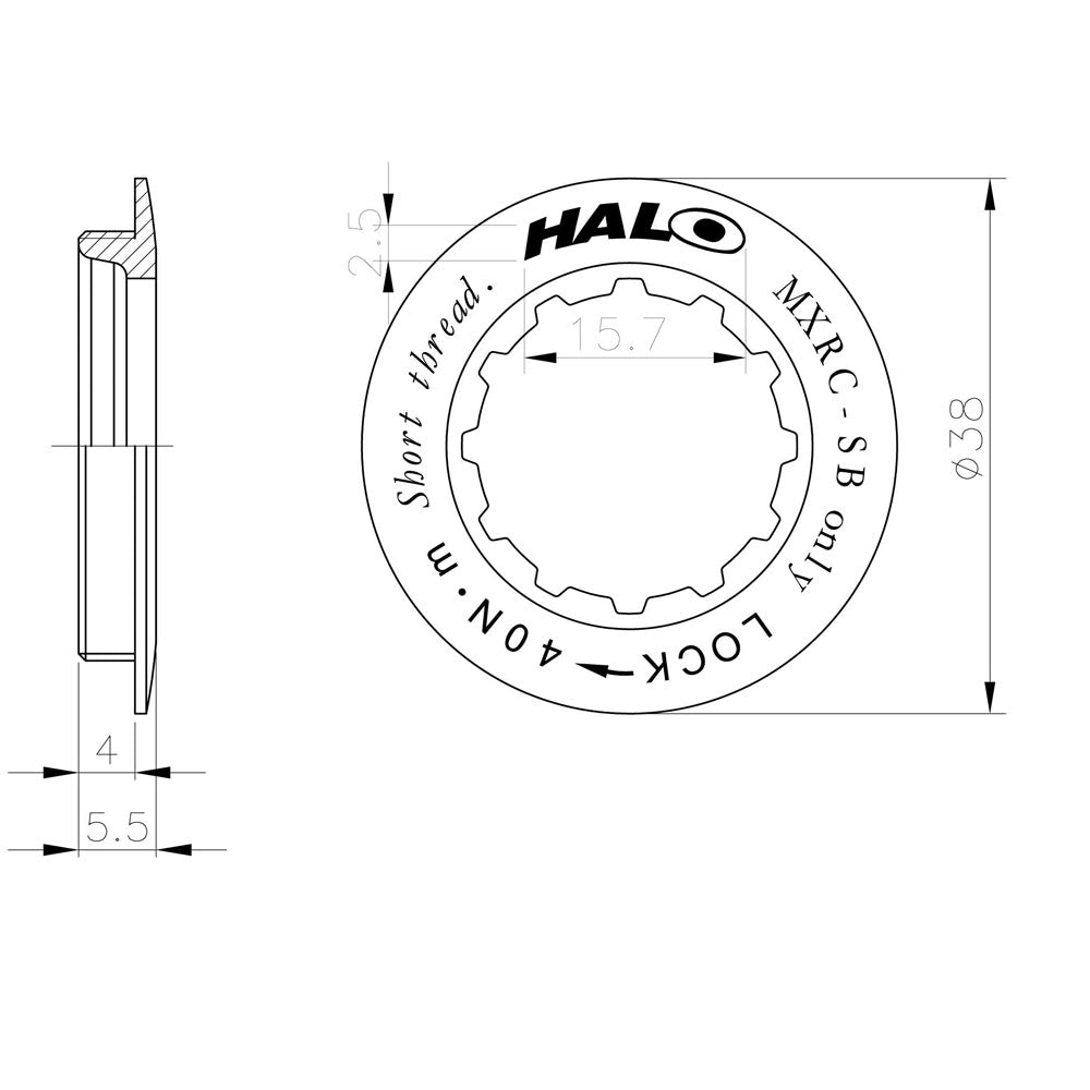 Halo MXRC Cassette Lockring Black