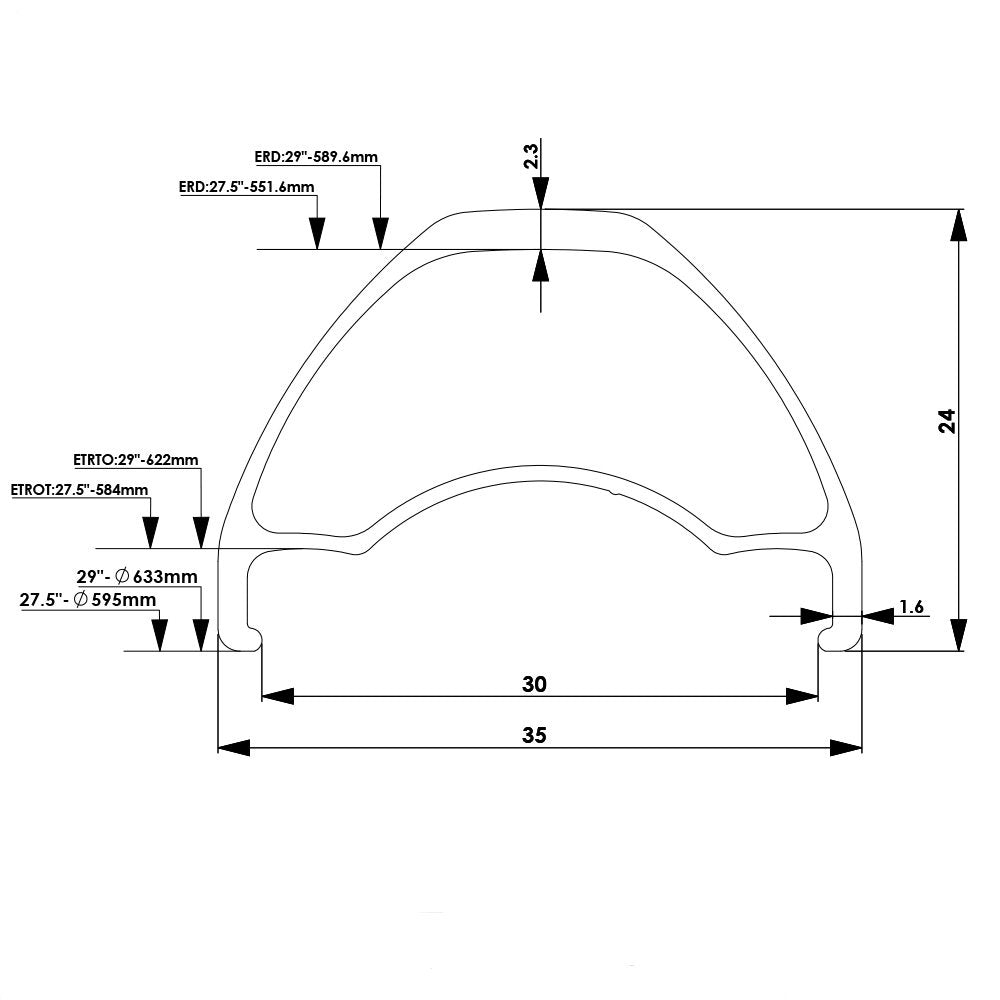 DMR - Zone Rim - 29 - 32h - Zwart