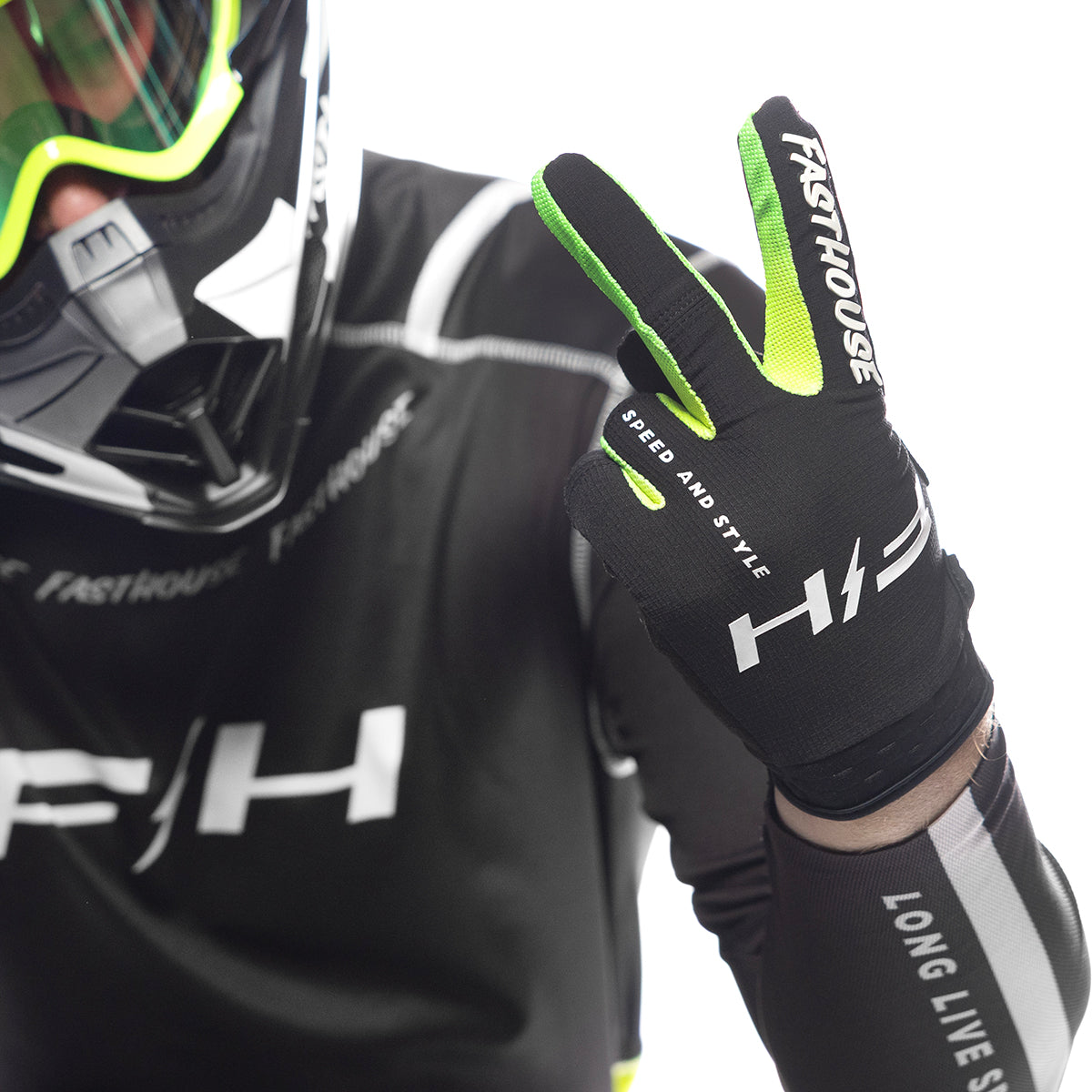 Guante Fasthouse Elrod Nitro - Negro Neón