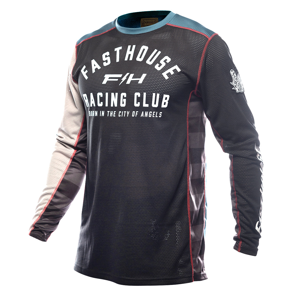 Fasthouse Grindhouse luftgekühltes Club-Trikot – Schwarz/Teal