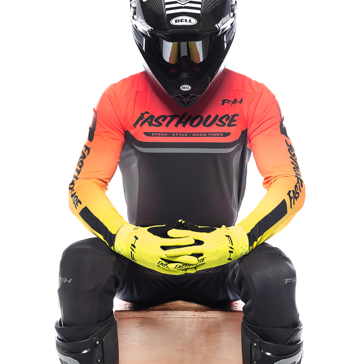 Fasthouse Helix Circuit Trikot – Hyper Coral/Schwarz