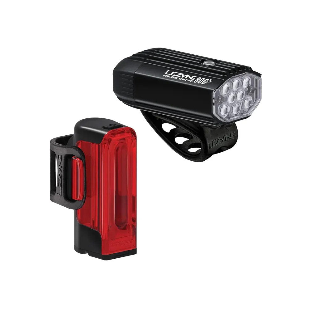 Lezyne - Micro Drive 800+ / Strip Drive 300+ Set - Zwart