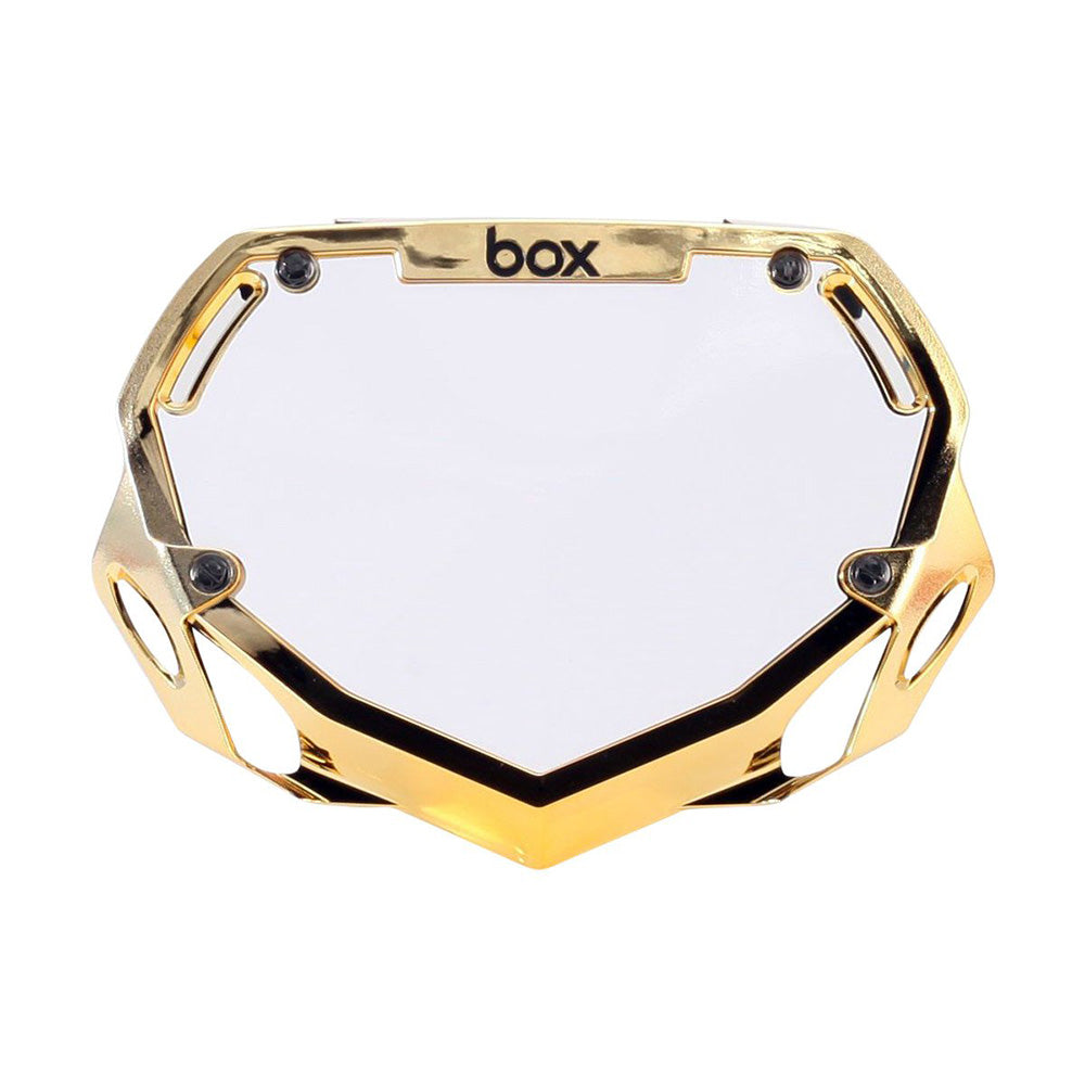 Box BMX Box Two Chrome Number Plate - Small Chrome Gold