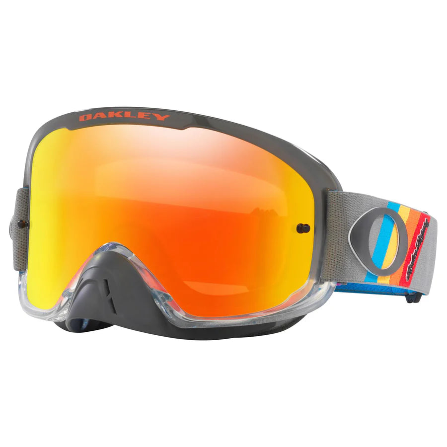 Oakley O Frame 2.0 Pro MX Goggles TLD Grey Stripe Fire Iridium Lens