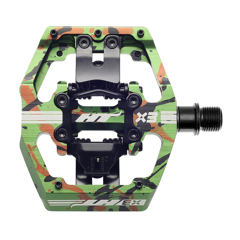 Pédales HT Components X3 DH/Enduro - camouflage vert