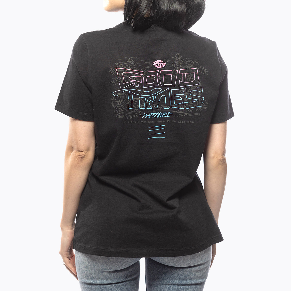 Camiseta para mujer Fasthouse Shadow Palms - Negra