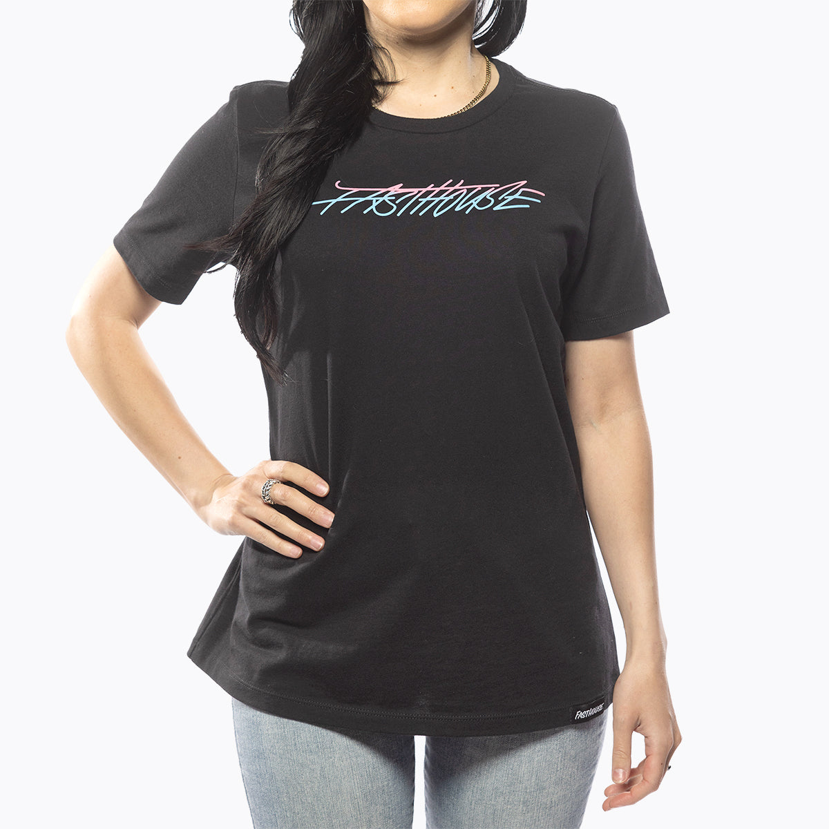 Camiseta para mujer Fasthouse Shadow Palms - Negra