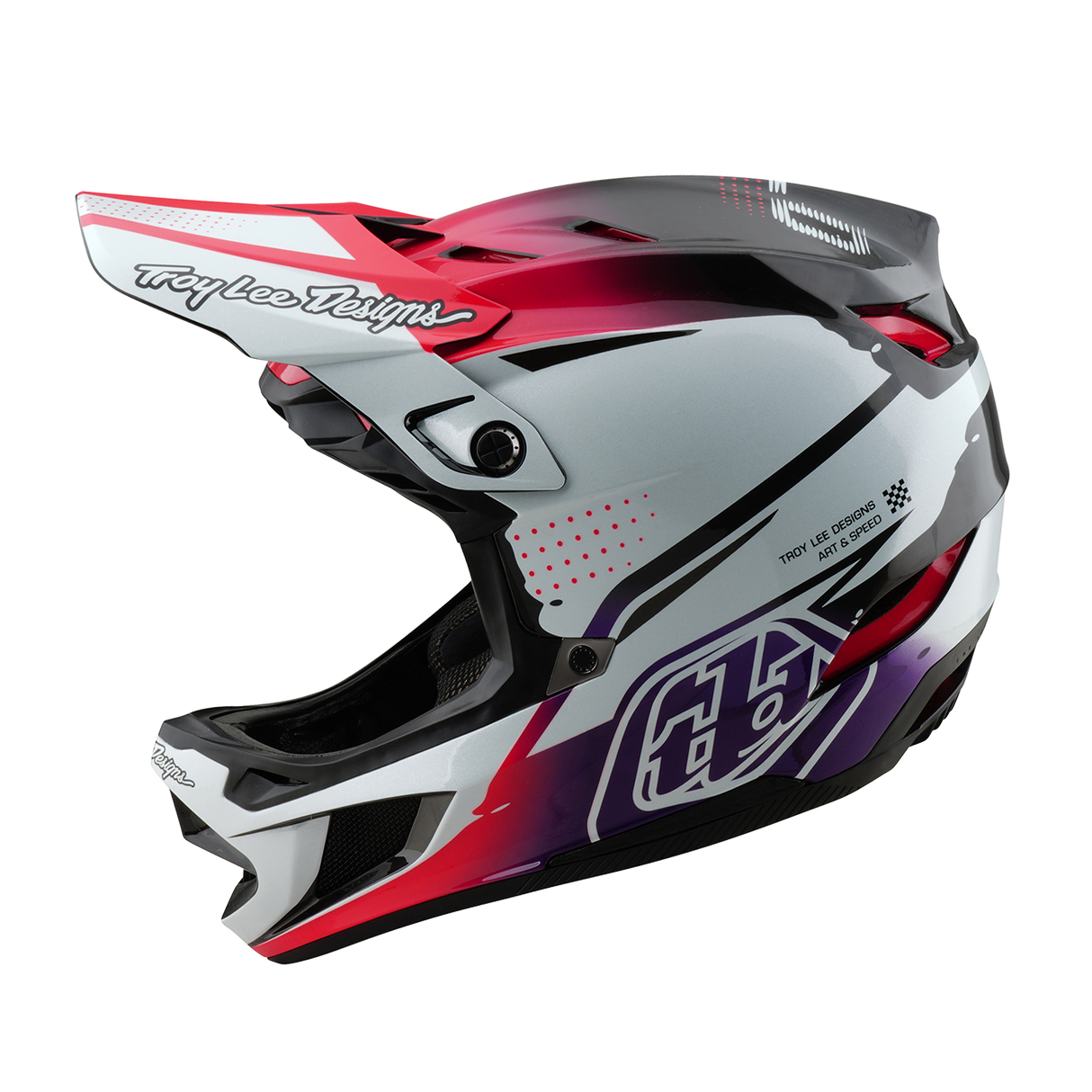 Troy Lee Designs D4 Carbon Helmet Drip White And Pink