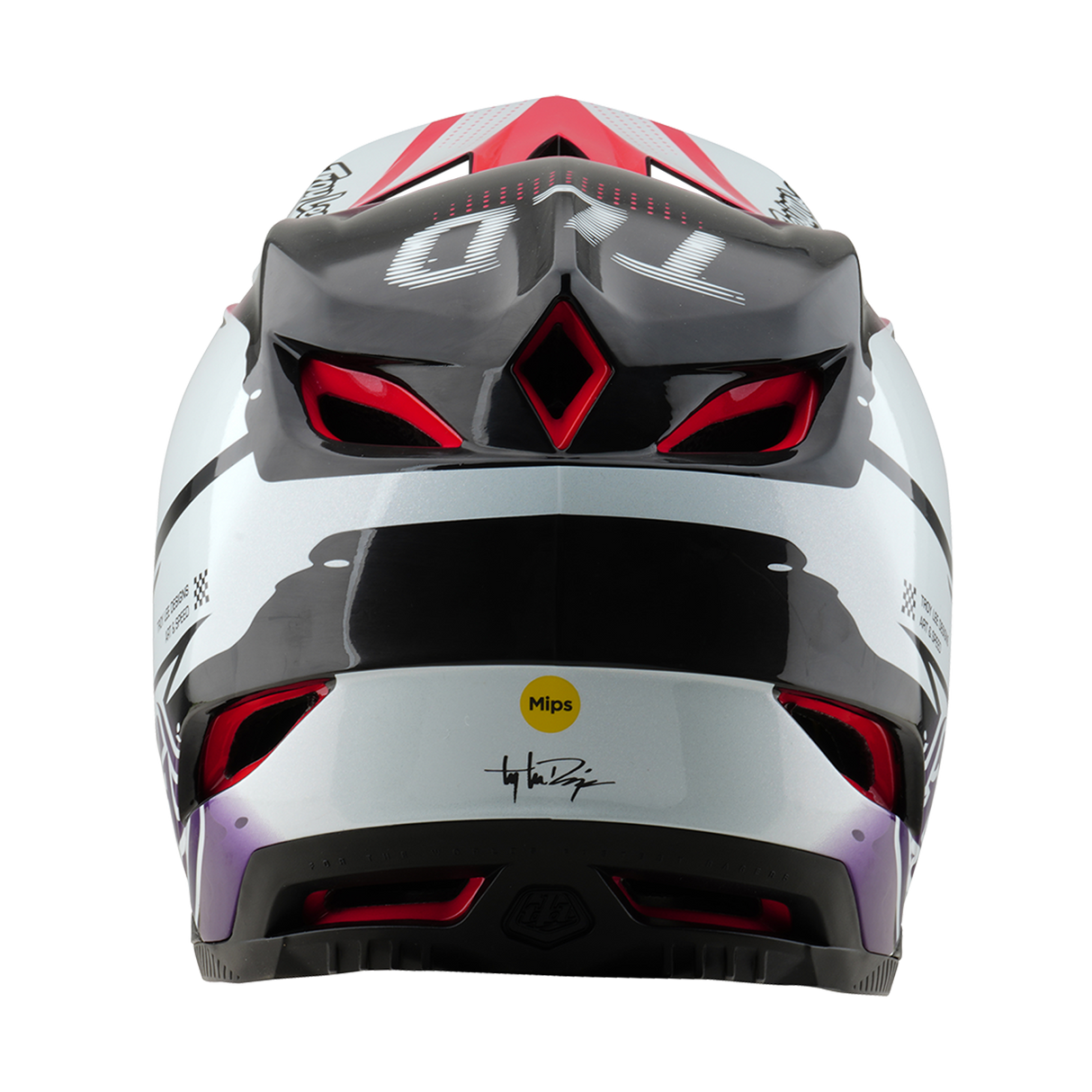 Troy Lee Designs D4 Carbon Helmet Drip White And Pink