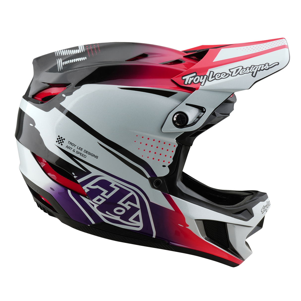 Troy Lee Designs D4 Carbon Helmet Drip White And Pink