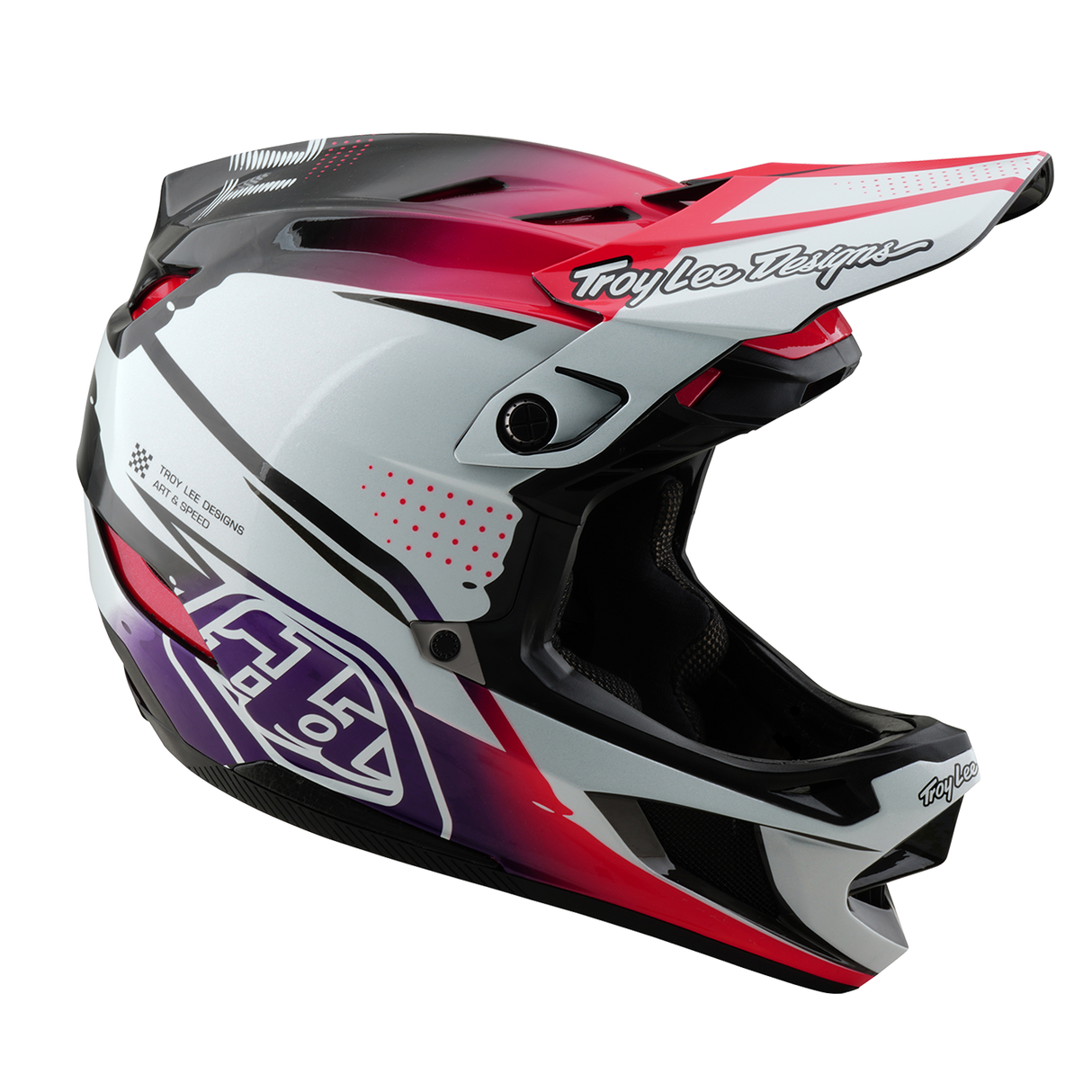 Troy Lee Designs D4 Carbon Helmet Drip White And Pink