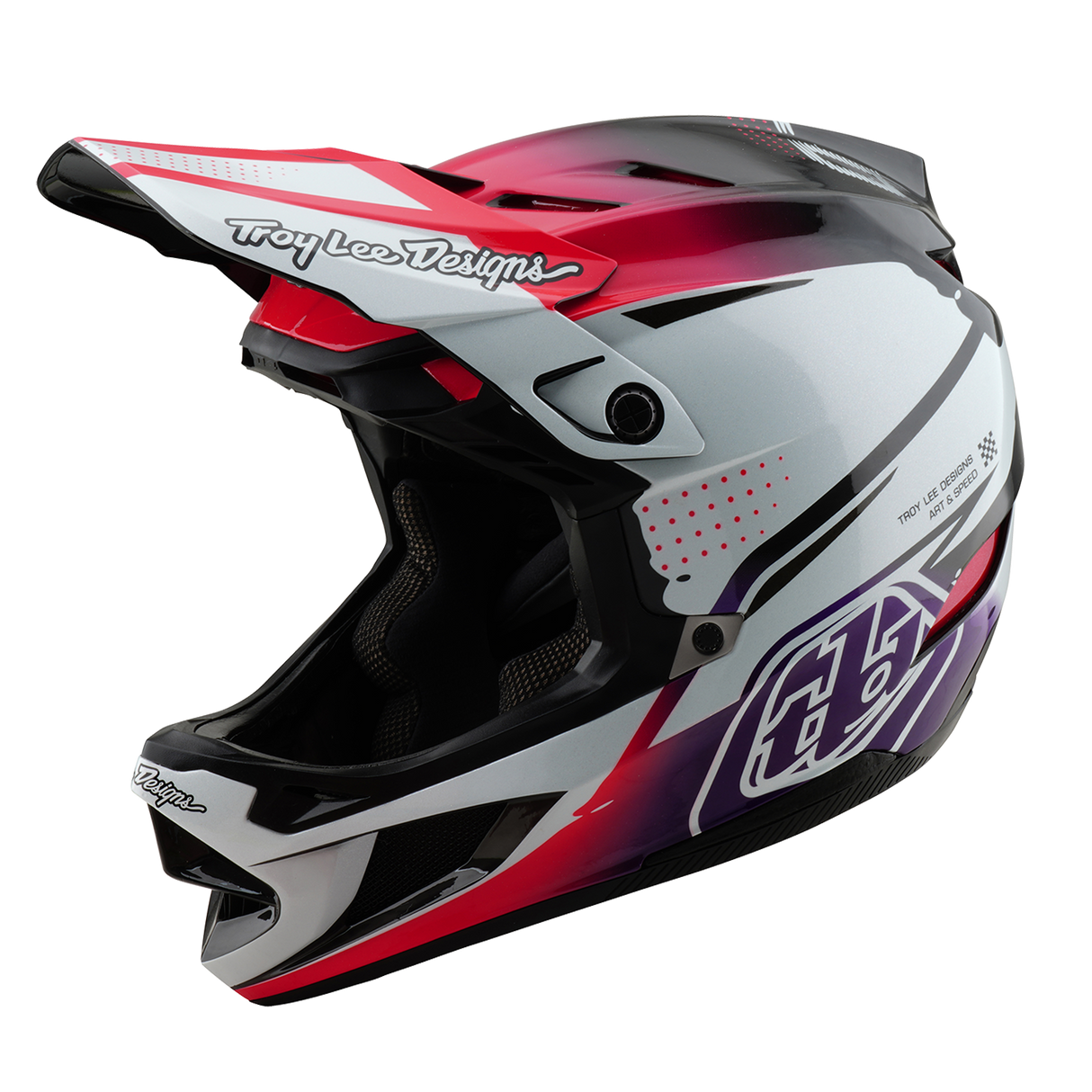 Troy Lee Designs D4 Carbon Helmet Drip White And Pink