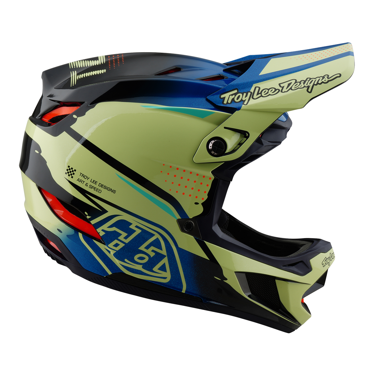 Casque composite Troy Lee Designs D4 Drip Glo Jaune