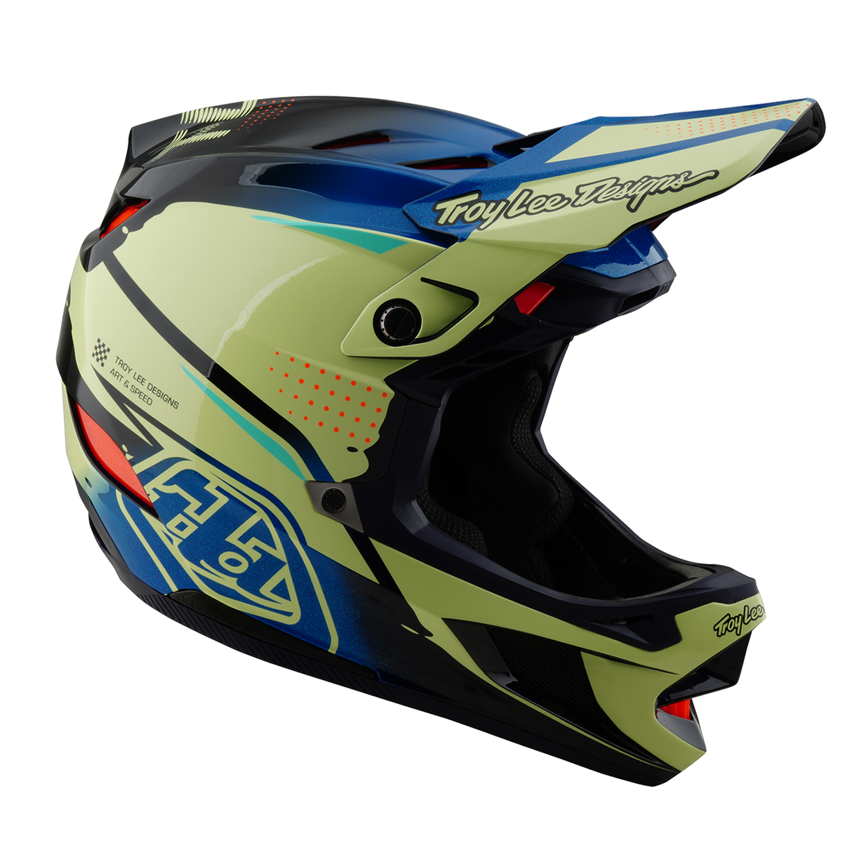 Casque composite Troy Lee Designs D4 Drip Glo Jaune