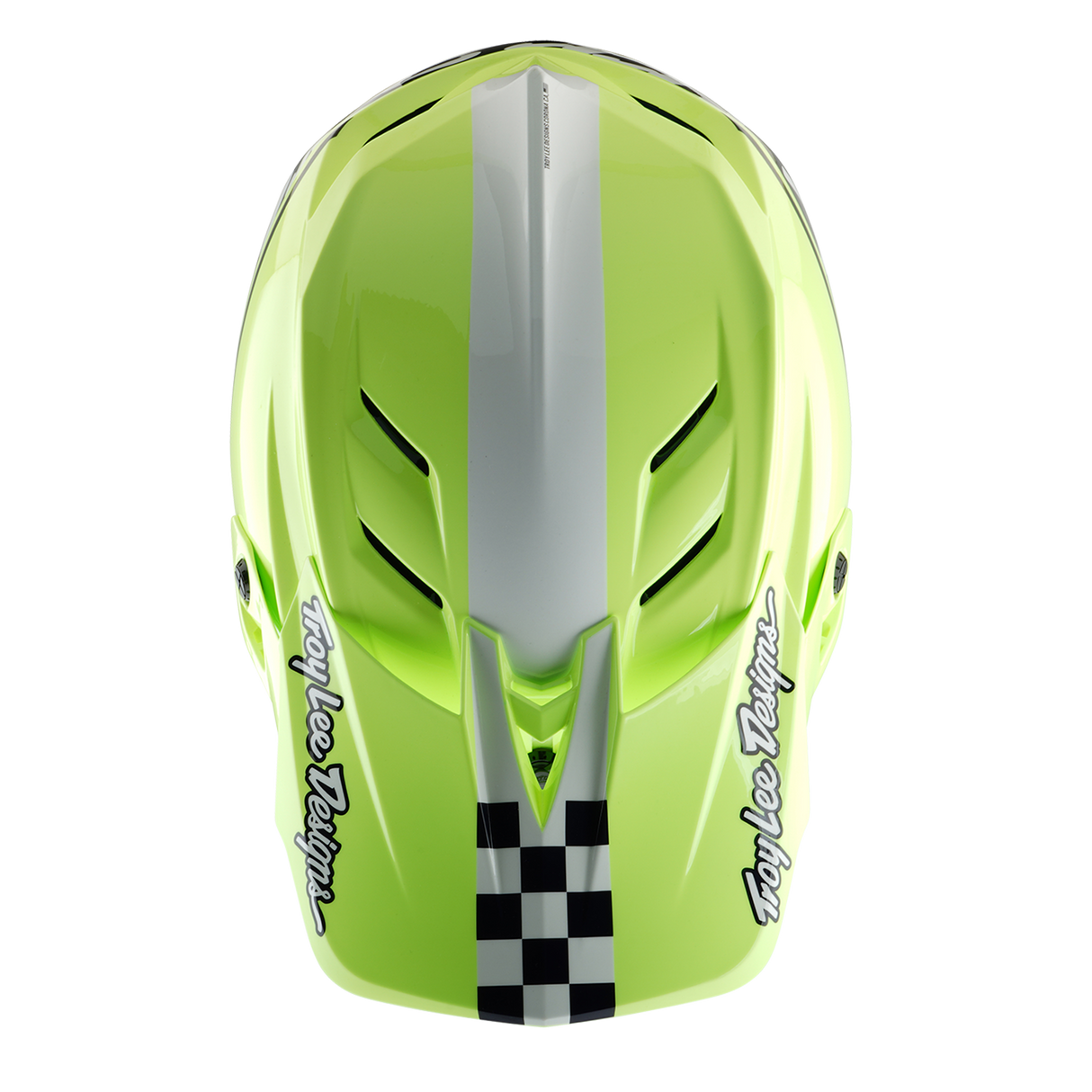 Casque Troy Lee Designs D4 en polyacrylite Fifty 50 bleu marine et jaune fluo
