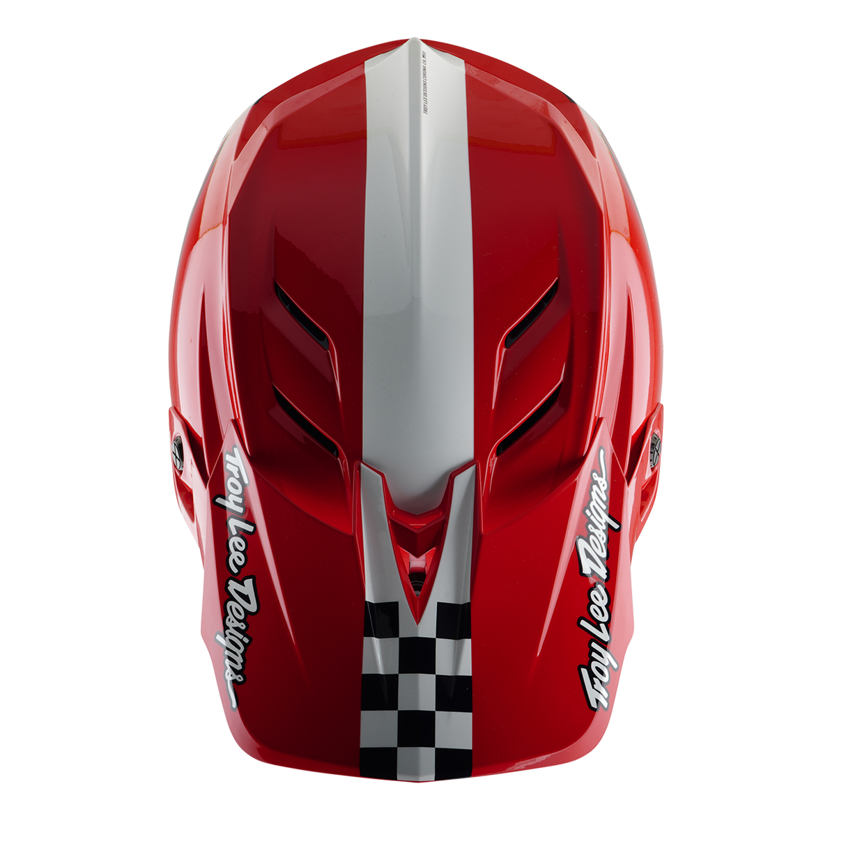 Casque Troy Lee Designs D4 Polyacrylite Fifty 50 Blanc et Rouge