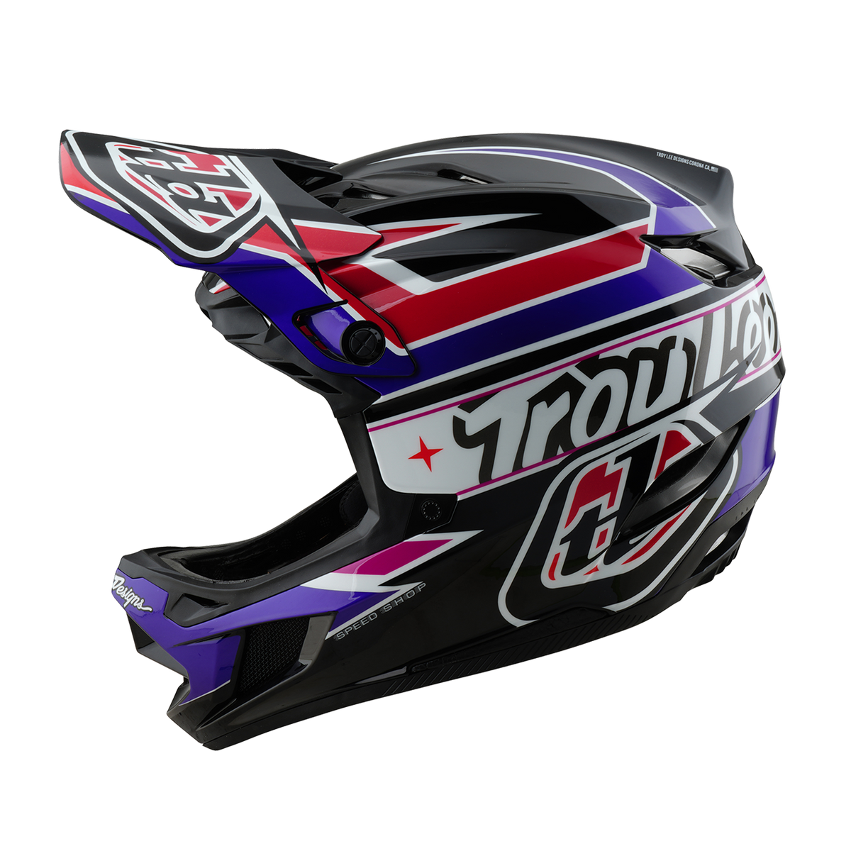 Troy Lee Designs D4 Polyacrylite Helmet Linear Black And Purple