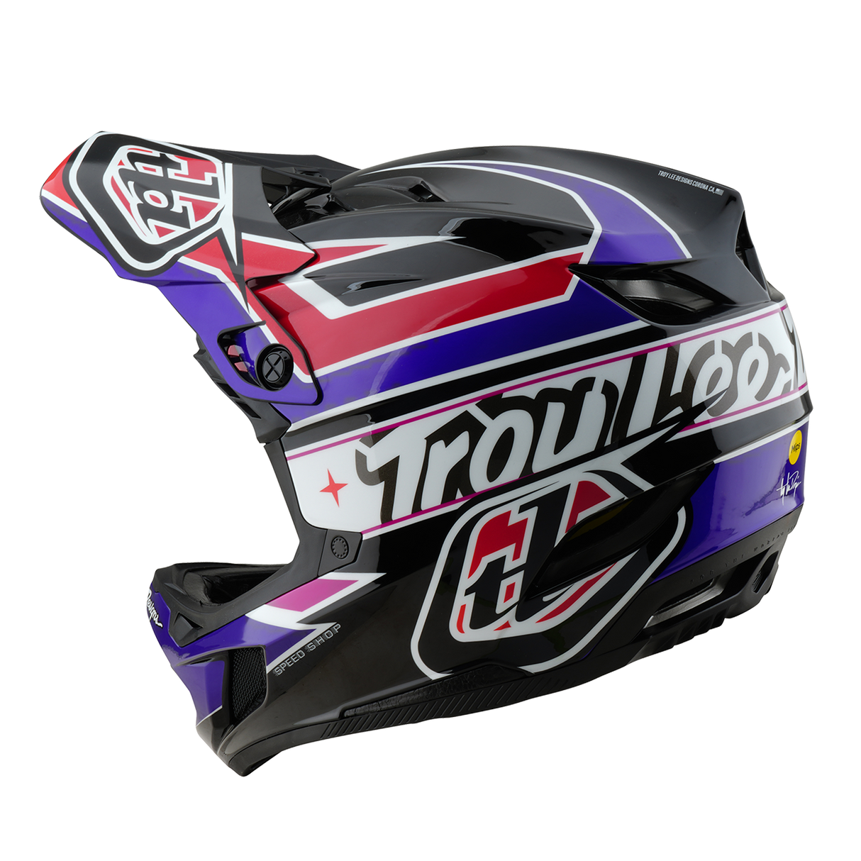 Troy Lee Designs D4 Polyacrylite Helmet Linear Black And Purple