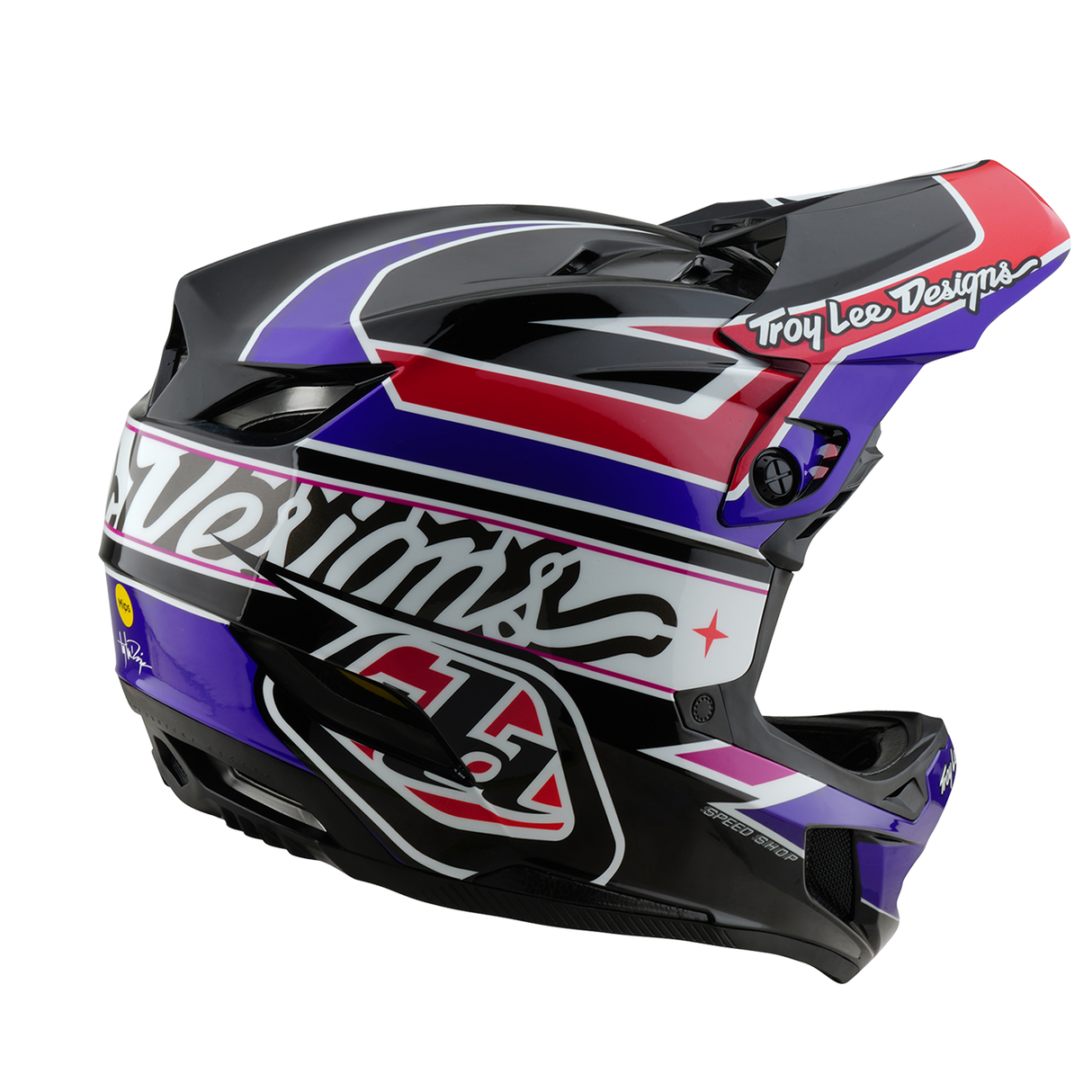 Troy Lee Designs D4 Polyacrylite Helmet Linear Black And Purple