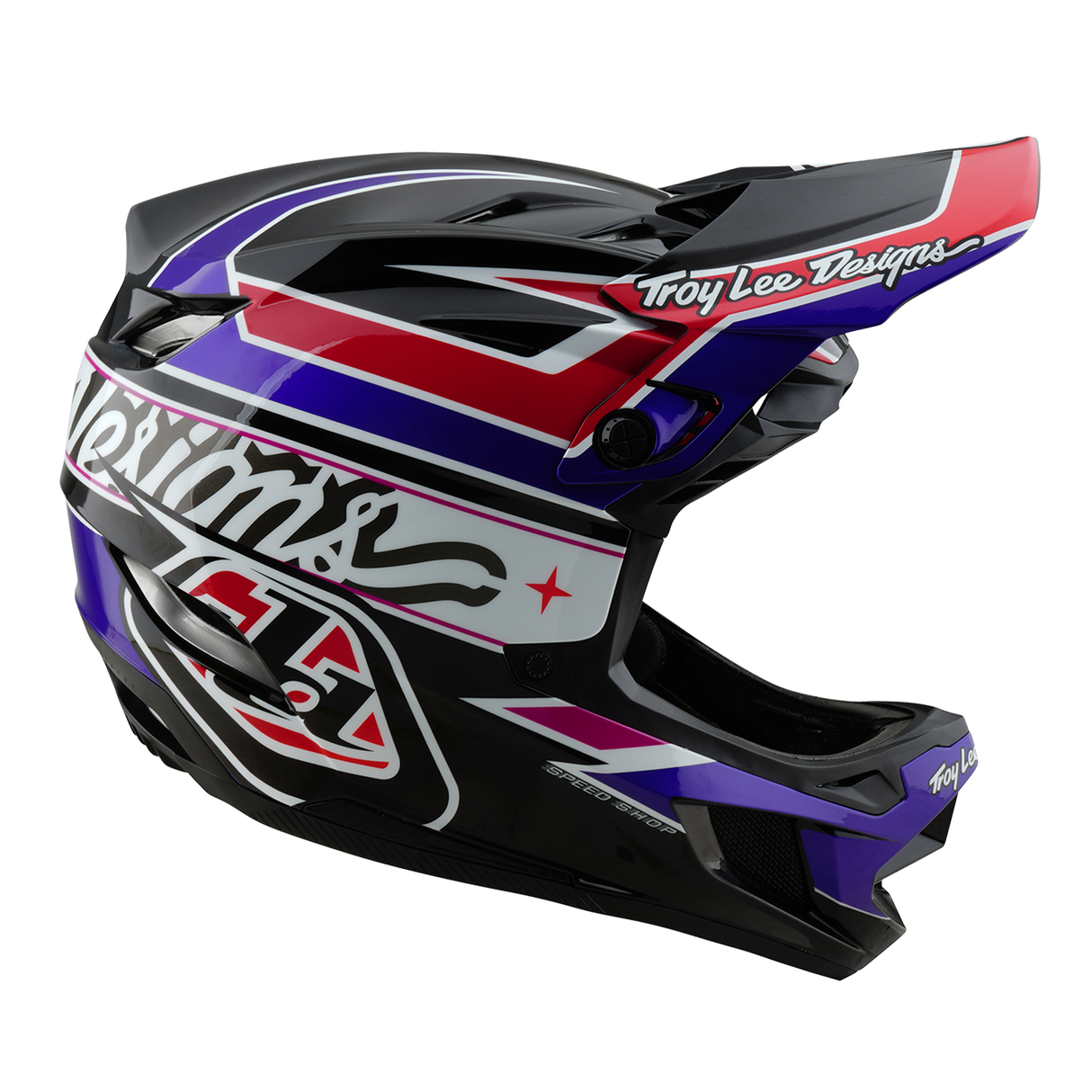 Troy Lee Designs D4 Polyacrylite Helmet Linear Black And Purple