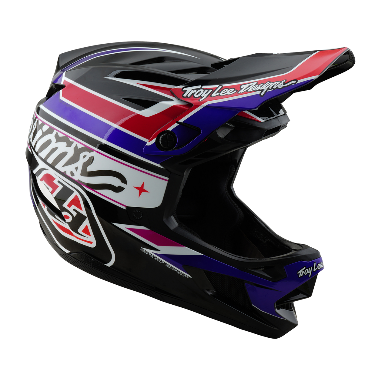 Troy Lee Designs D4 Polyacrylite Helmet Linear Black And Purple