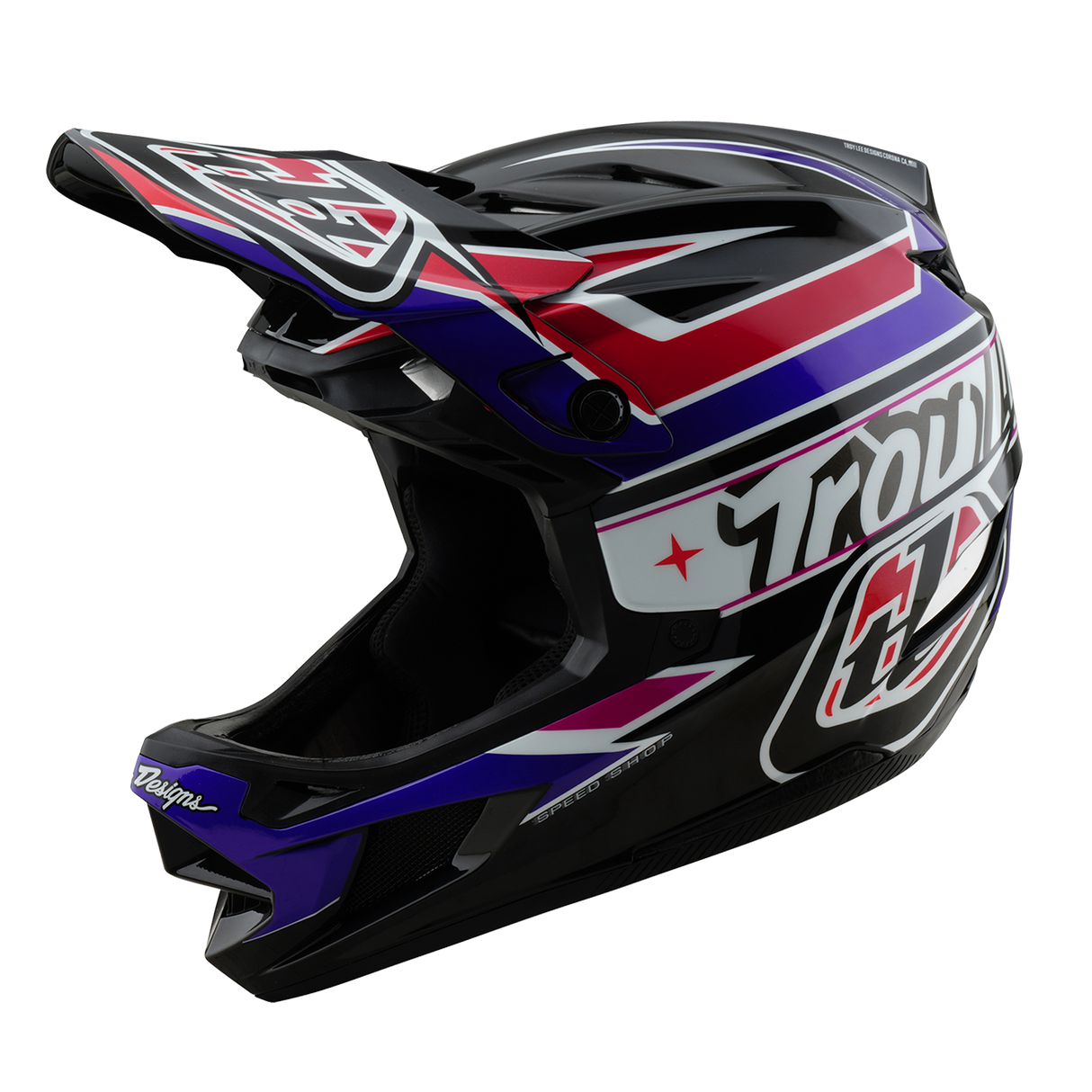 Troy Lee Designs D4 Polyacrylite Helmet Linear Black And Purple