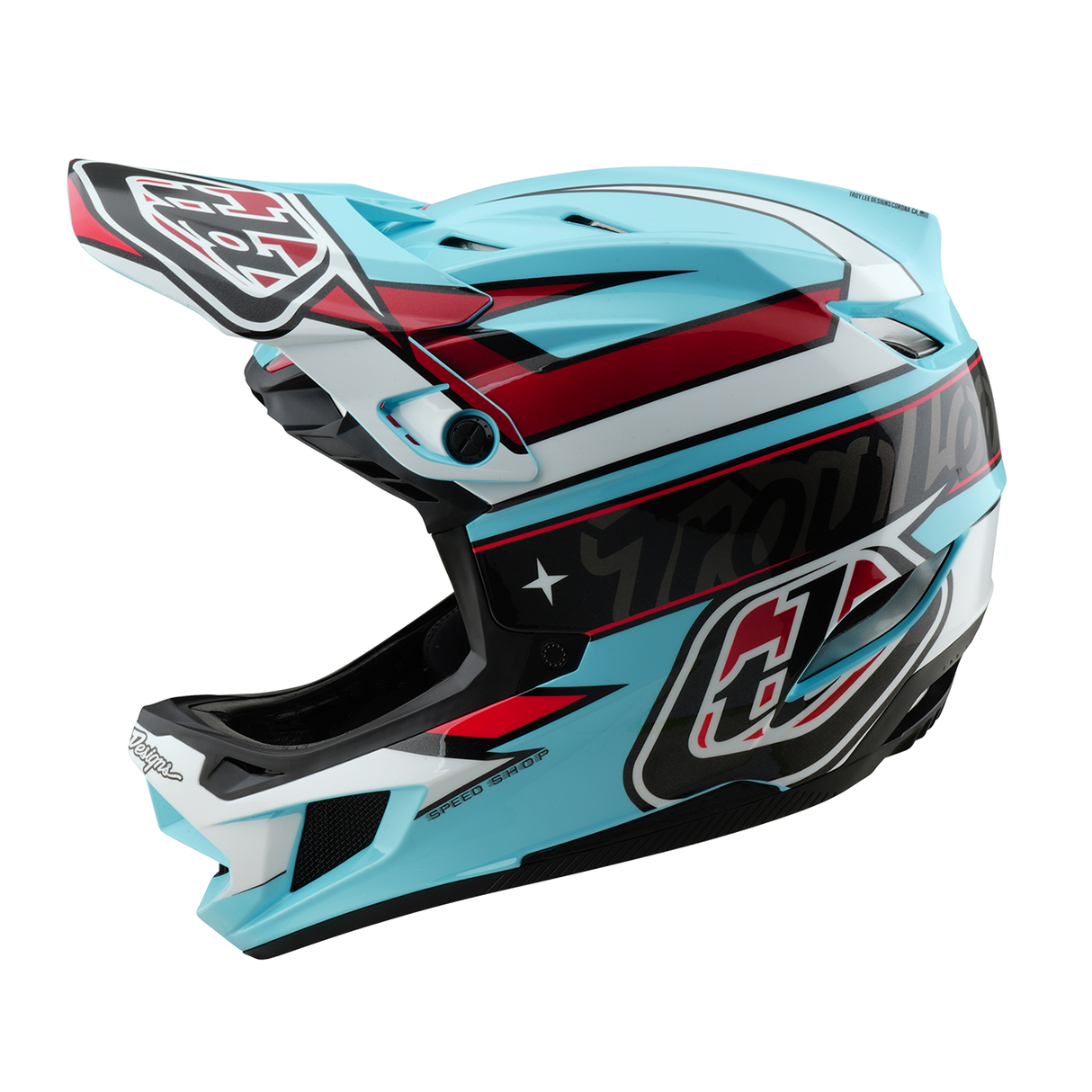 Troy Lee Designs D4 Polyacrylite Helmet Linear Blue