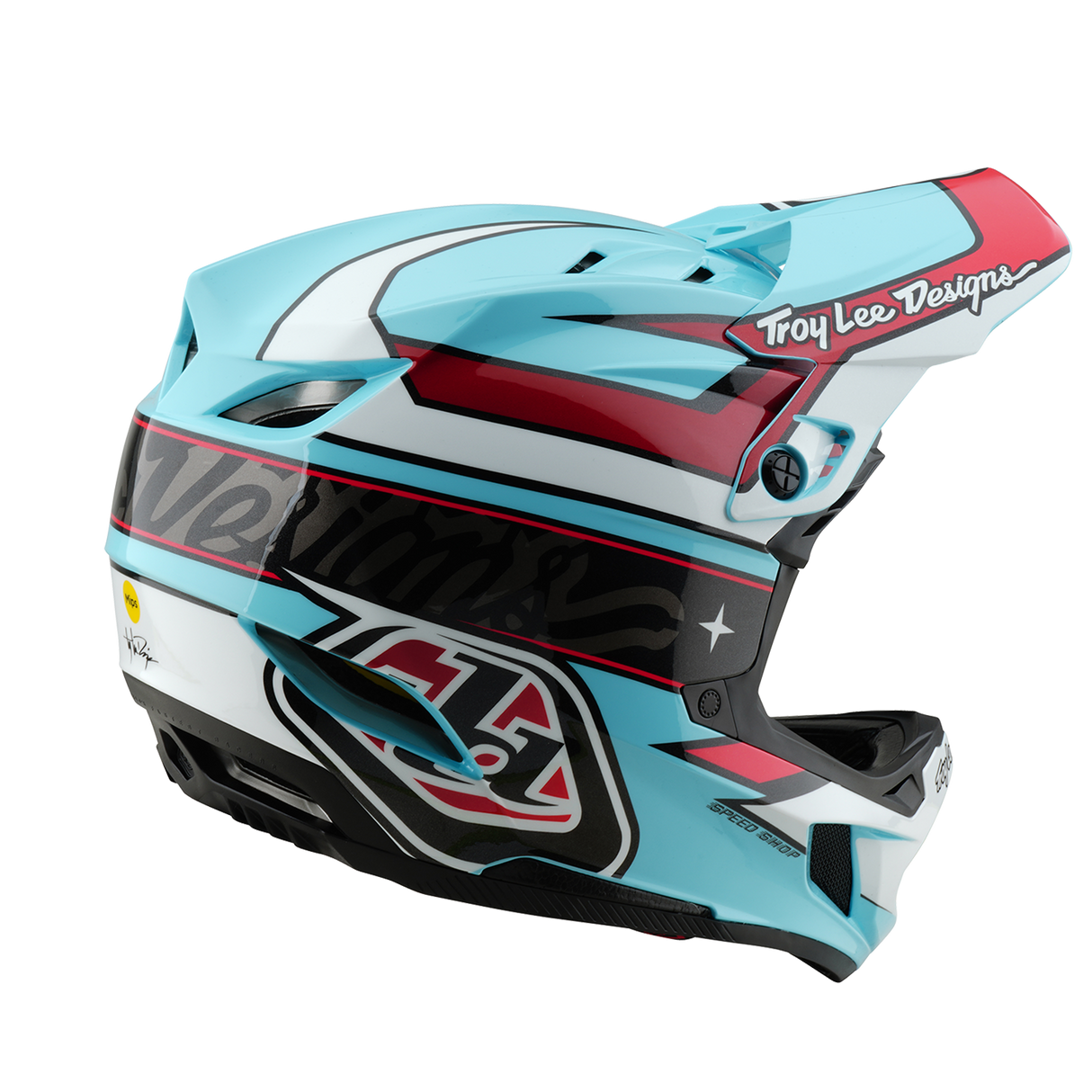Troy Lee Designs D4 Polyacrylite Helmet Linear Blue